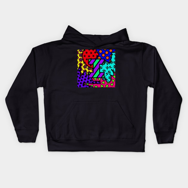 Alphabet Series - Letter I - Bright and Bold Initial Letters Kids Hoodie by JossSperdutoArt
